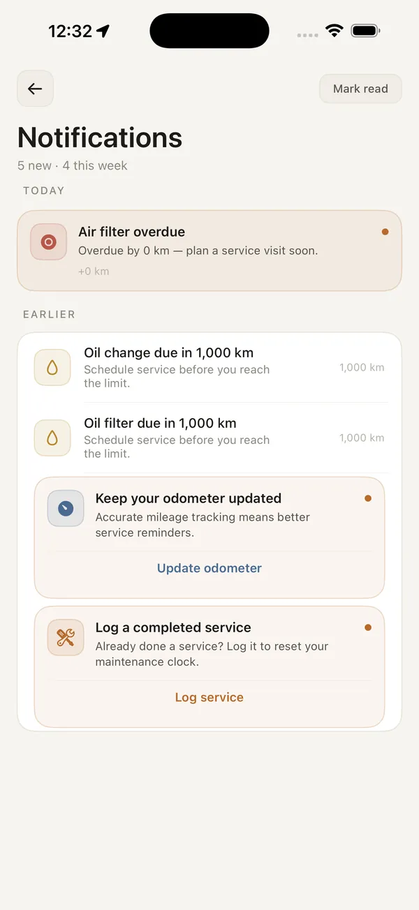 Service reminders